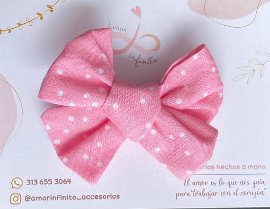 Verona Grande rosado lunares blancos