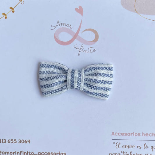Moño Roma rayas azules y blancas
