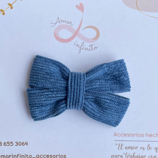Moño Sienna Azul pana