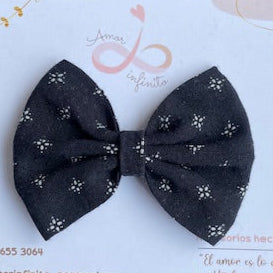 Moño Milan Negro con detalles blancos