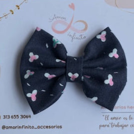 Moño Milan Azul oscuro con flores