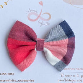 Moño Milan Cuadros azules y rojos