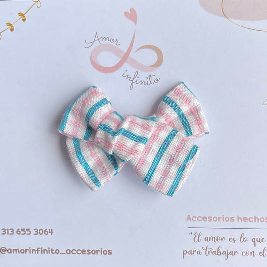 Verona pequeño rayas azules, rosas y blancas