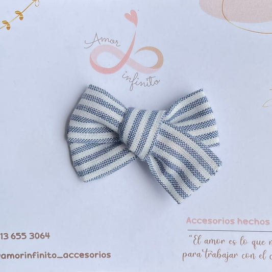 Verona pequeño rayas blancas con azul