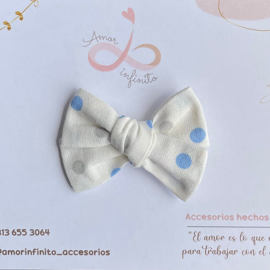 Verona pequeño Blanco lunares azules