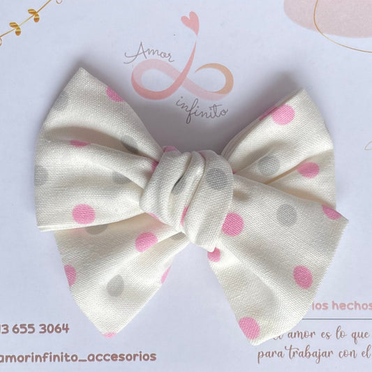 Verona Grande Blanco con lunares rosas